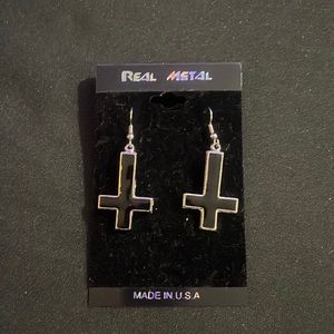Upside down cross earrings